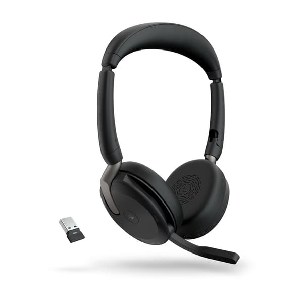 Jabra Evolve2 65 Flex MS Stereo - headset - USB-A - med trådlös laddningsplatta