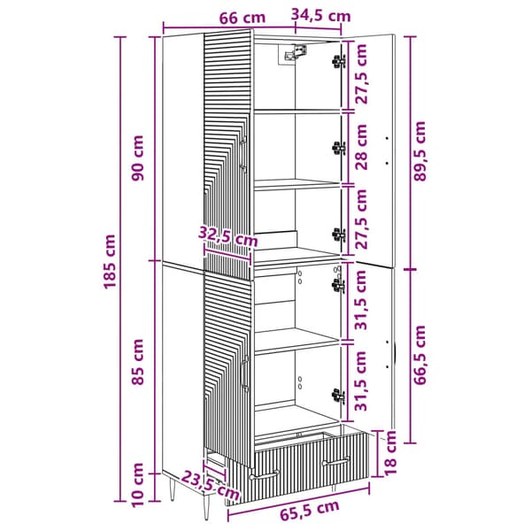 Skåpset 2 pcs 66 x 34,5 x 95 cm Konstruerat trä