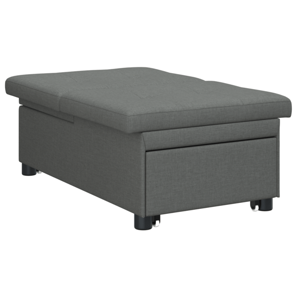 Pull Out Sofa Bed Mörkgrå 194 x 50 x 82 cm tyg