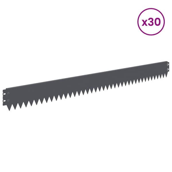 Kant för gräsmatta 30 pcs 103 x 10 cm Stål Antracit