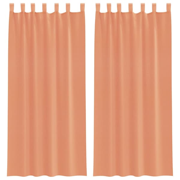 Voile gardiner med stångfickor 2 st terrakotta