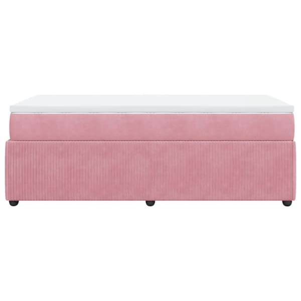 Ramsäng med madrass rosa 90x200 cm sammet