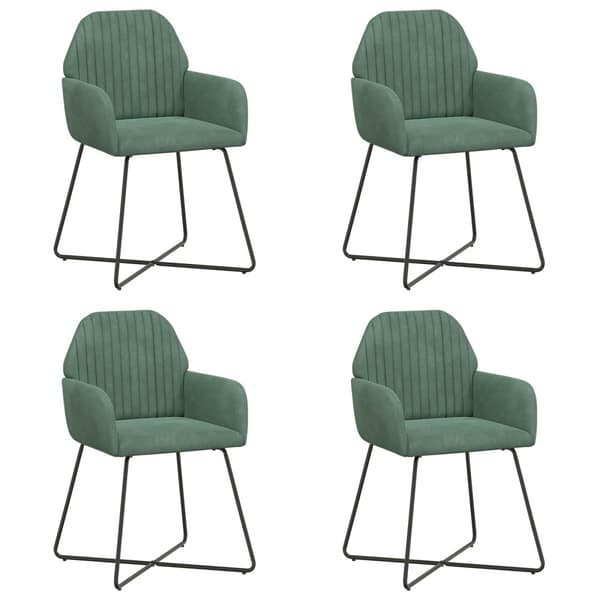 Matstolar 4 pcs Sammet Havgrön 55 x 50 x 84 cm