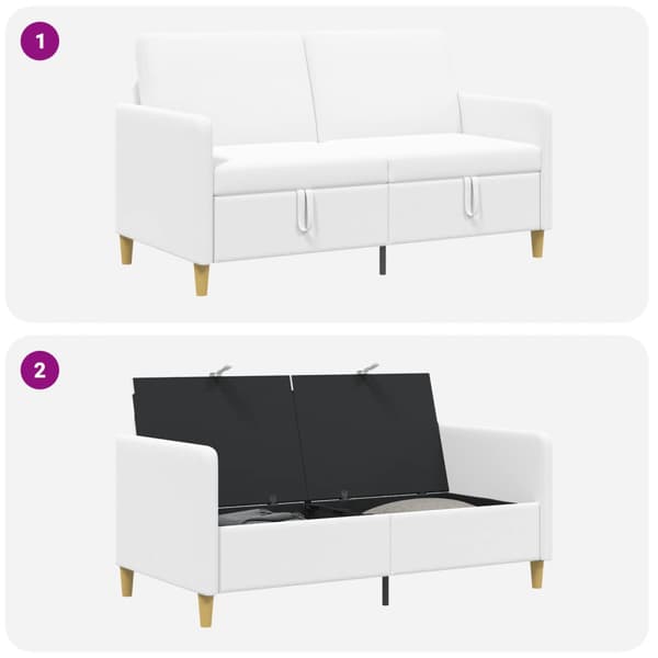 Soffa med förvaring Vit 152 x 78 x 87 cm Polyester