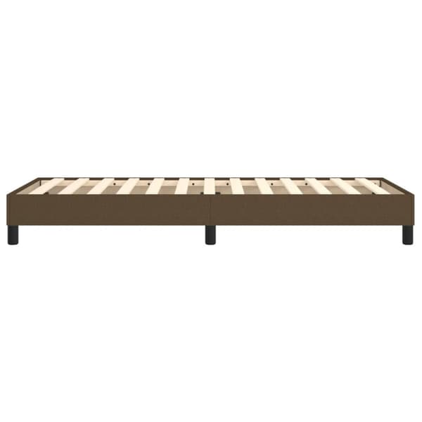 Boxspring-sängram mörkbrun 90x200 cm tyg