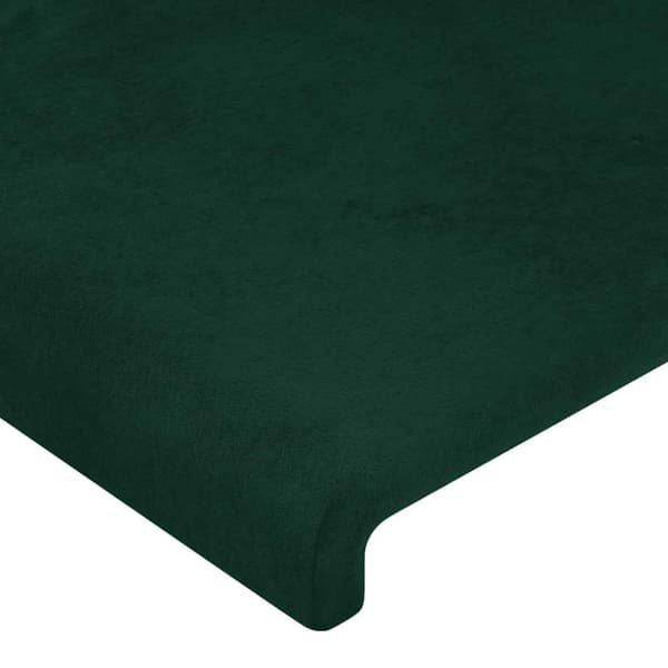 Sänggavel LED mörkgrön 160x5x78/88 cm sammet