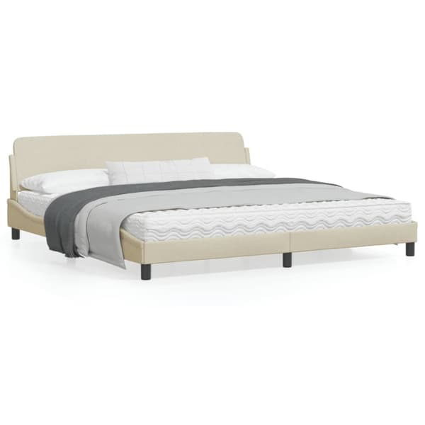 Bed Frame "Dover" Cream 200x200 cm Fabric