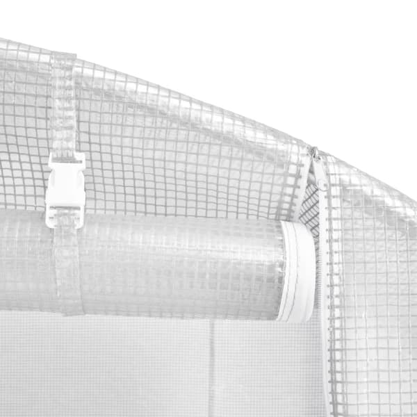 Växthus med stålram vit 48 m² 12x4x2 m