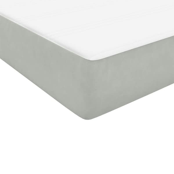 Ramsäng med madrass ljusgrå 80x210 cm sammet