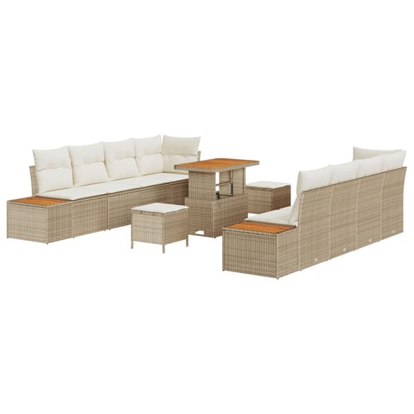 Trädgårdsoffset 11 pcs Beige konstrotting