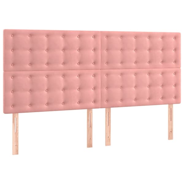 Ramsäng med madrass rosa 200x200 cm sammet