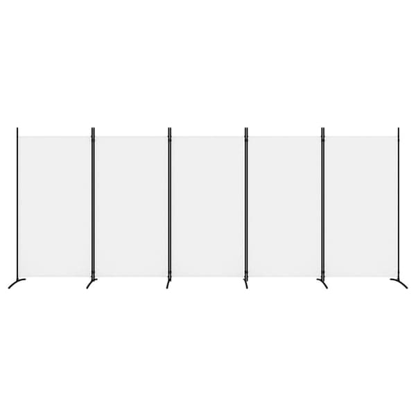 Rumsavdelare 5 paneler vit 433x180 cm tyg