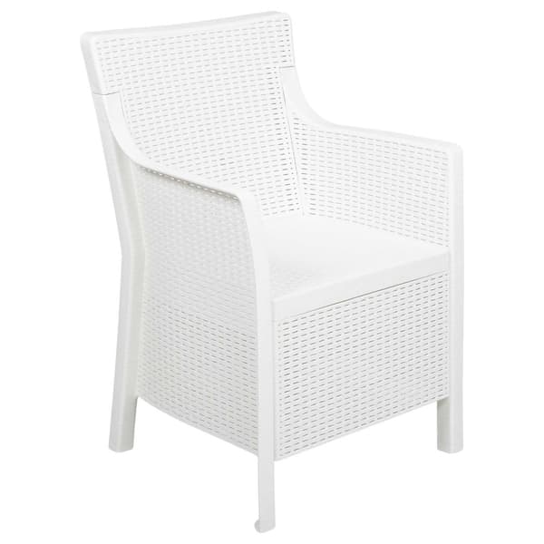 Lounge-set med kudde 3 pcs Vit PP