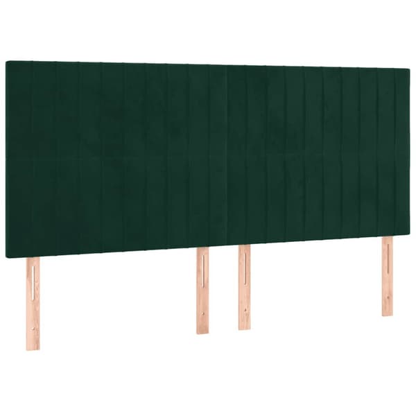 Ramsäng med madrass mörkgrön 200x200 cm sammet