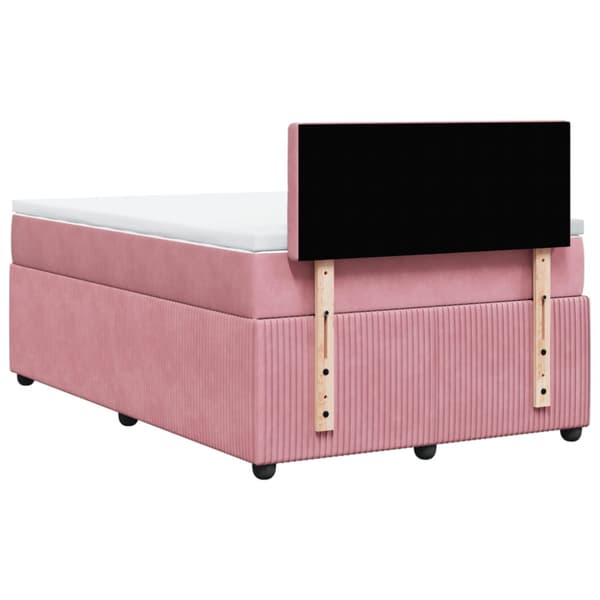 Ramsäng med madrass rosa 120x200 cm sammet