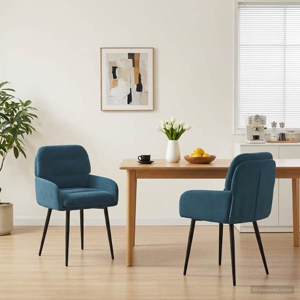 Matstolar 2 pcs Sammet Blå 59 x 59,5 x 90 cm