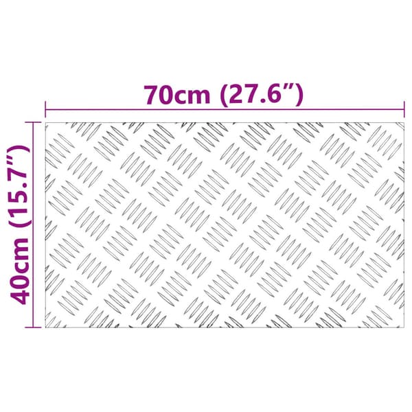 Trappsteg Rektangulär 2 pcs Silver 70 x 40 cm Aluminium