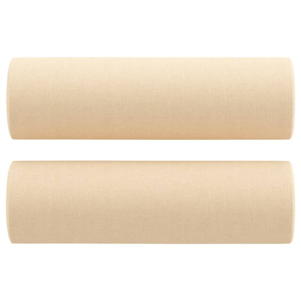 Prydnadskuddar 2 st gräddvit Ø15x50 cm tyg