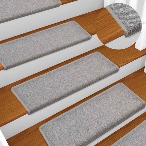 Trappmattor 30 st 65x21x4 cm ljusgrå rektangulär kant