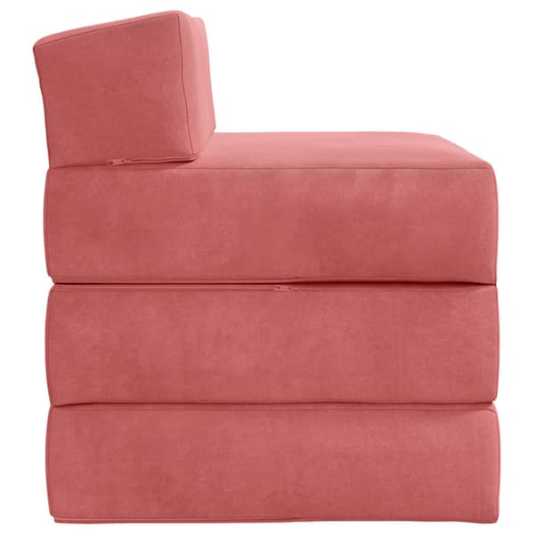 Fällbar Soffbed Rosa 200 x 70 x 10 cm Sammet