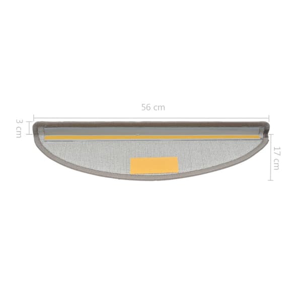 Trappmattor 10 st 56x17x3 cm taupe halvrunda