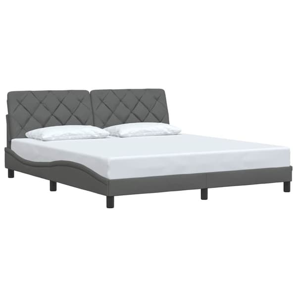 Bed Frame without Mattress Dark Grey 180x200 cm Fabric