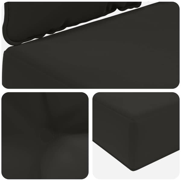 Utomhus Soffa Kudde 3 pcs Svart Polyester