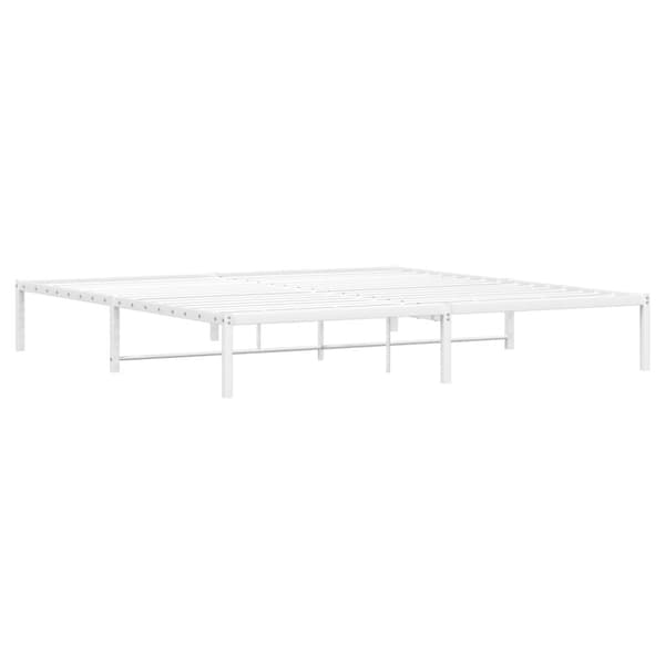Sängram metall vit 200x200 cm