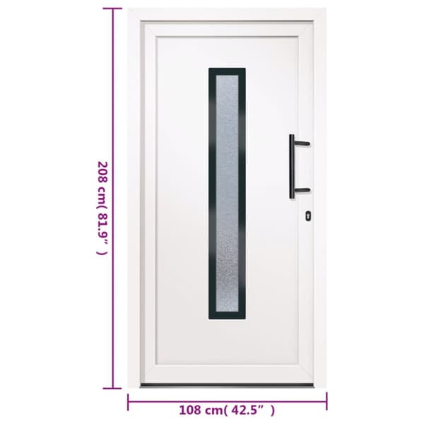 Ytterdörr vit 108x208 cm PVC