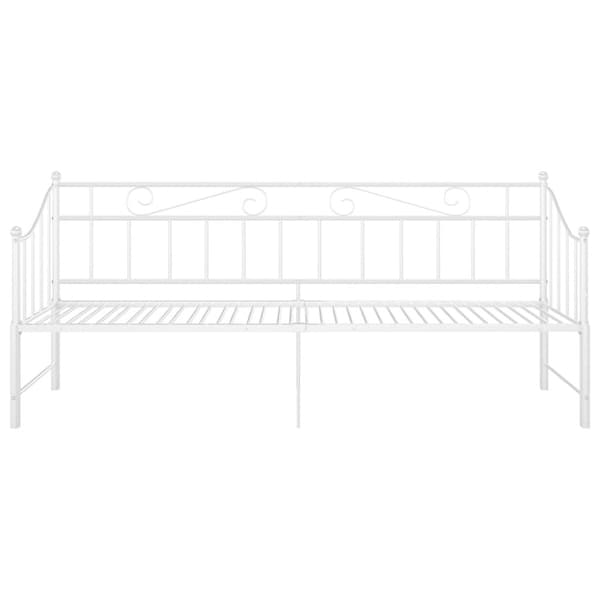 Utdragbar sängram bäddsoffa vit metall 90x200 cm