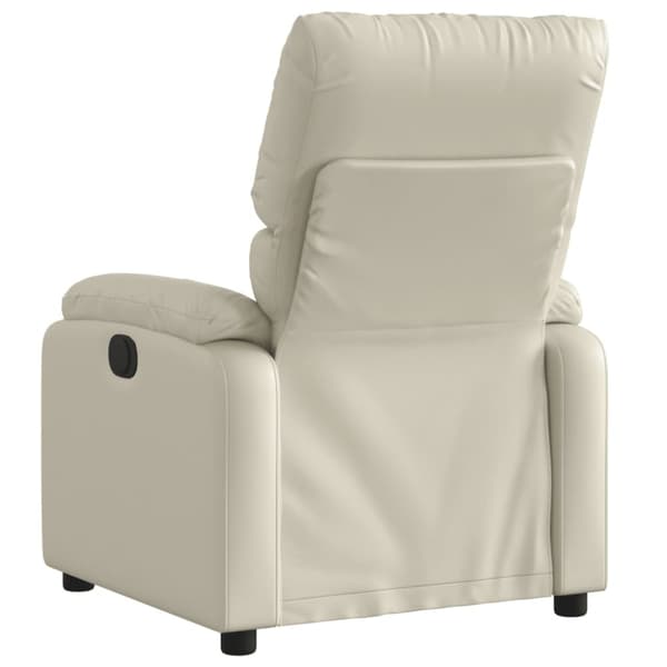 Massagefåtölj gräddvit konstläder