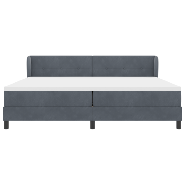 Bäddfjäder med madrass Mörkgrå 200 x 200 cm Sammet