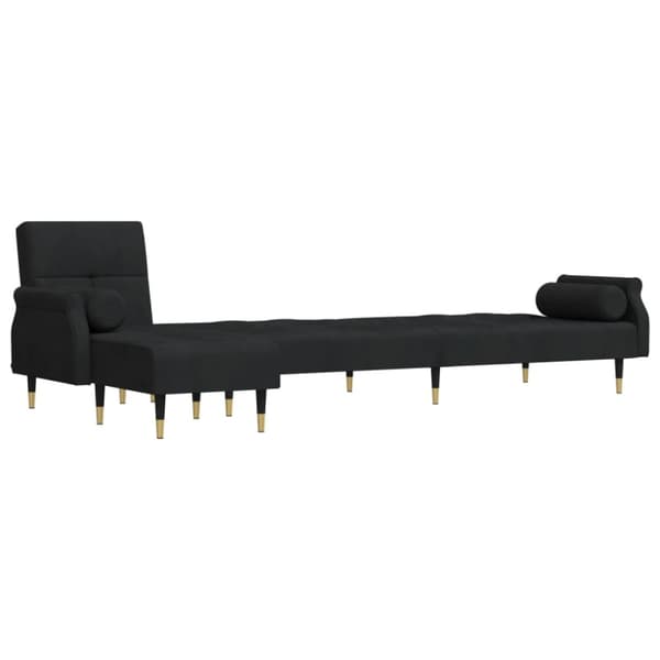L-formad soffa svart 271x140x70 cm sammet