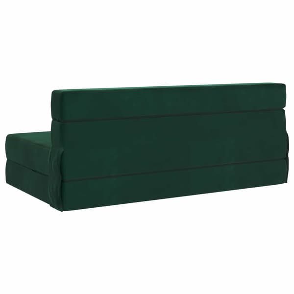 Fällsoffa säng Mörkgrön 203 x 152 x 15 cm Sammet