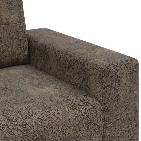 3-Sits soffa Mörkgrå 220 cm Faux Mockaläder