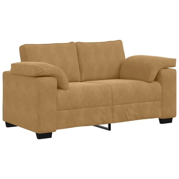 Loveseat soffa brun 160x77x82 cm sammet