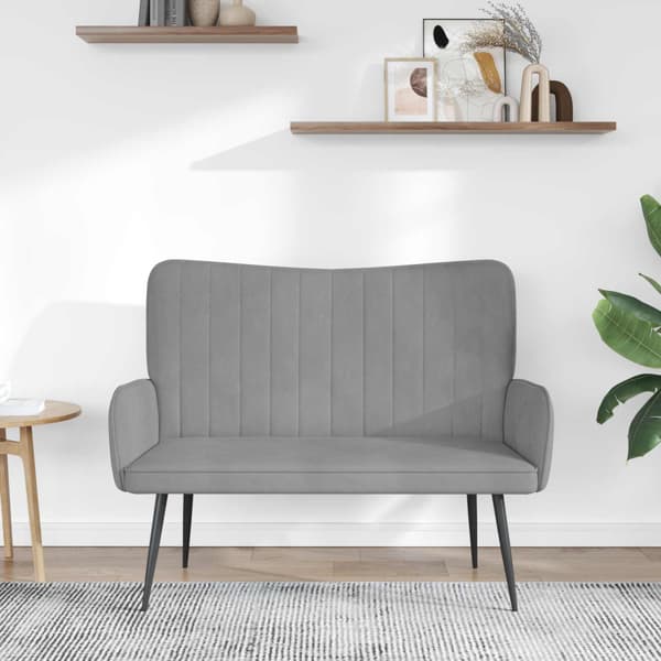 Tvåsitssoffa Ljusgrå 115 x 61 x 87 cm Sammet
