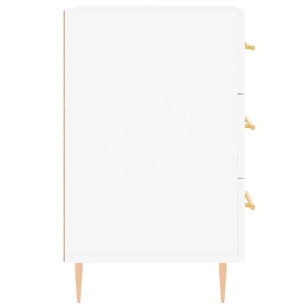 Sängbord vit 40x40x66 cm konstruerat trä