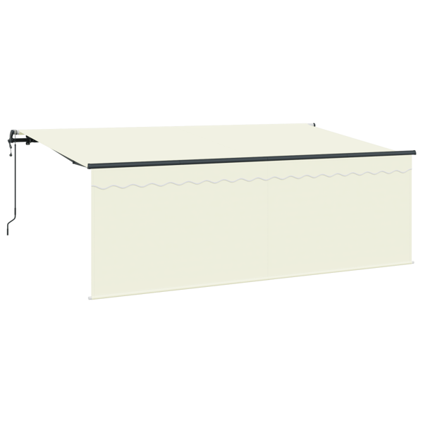 Utfällbar markis Kräm 350 x 200 cm Polyester och aluminium