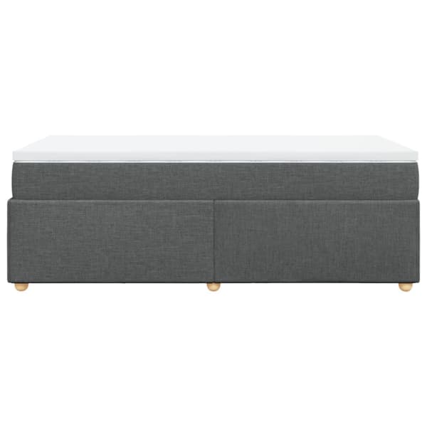 Ramsäng med madrass mörkgrå 100x200 cm tyg