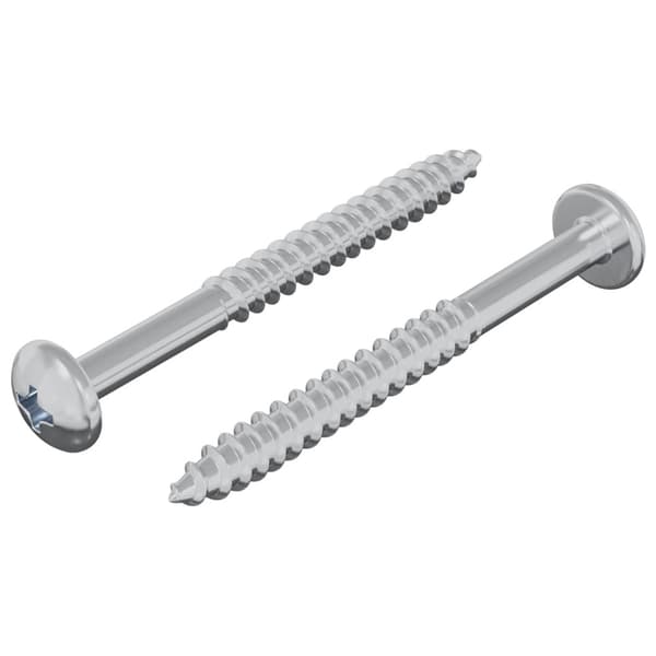 Träskruv 2 pcs Silver 9,8 x 53 mm Stål