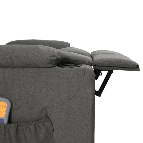 Elektrisk massagefåtölj mörkgrå tyg