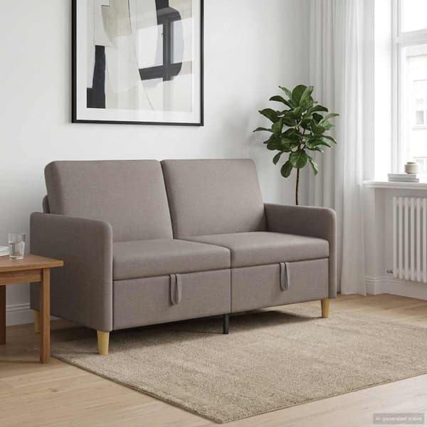 Soffa med förvaring Taupe 152 x 78 x 87 cm Polyester