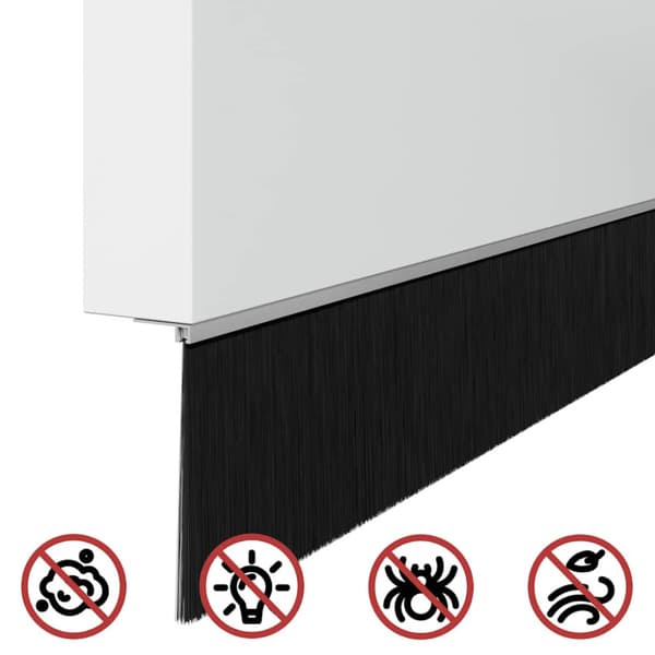 Självhäftande dörrborstlist 6 pcs Silver 100 cm