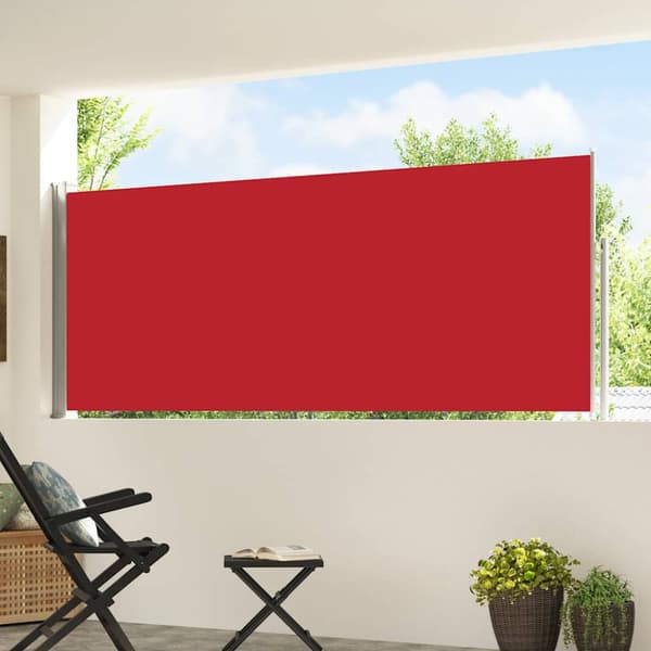 Infällbar sidomarkis 120x500 cm röd
