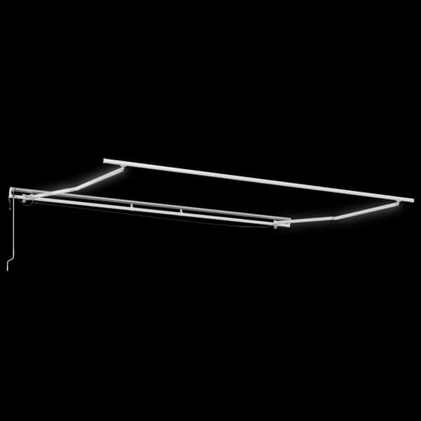Utfällbar markis Vit 400 × 300 cm Polyester och metall