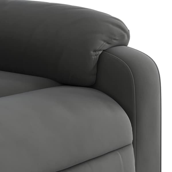 Massagefåtölj mörkgrå mikrofibertyg