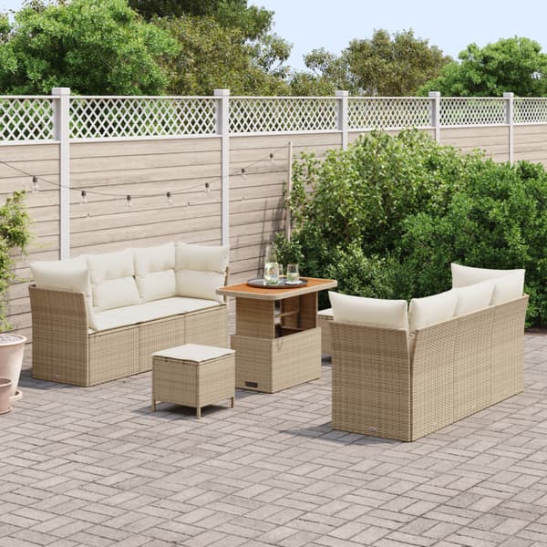 Trädgårdsoffset 9 st Beige konstrotting