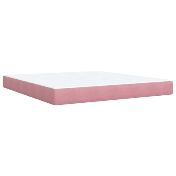 Ramsäng med madrass rosa 180x200 cm sammet