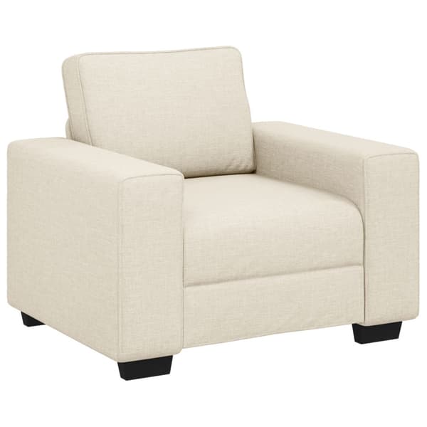 Soffa 3 st Beige Linnenblandad tyg